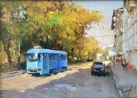 Чистопрудный бульвар (2025, картон,масло, 16x22.5, арт. 86к25) - 26 000 ₽