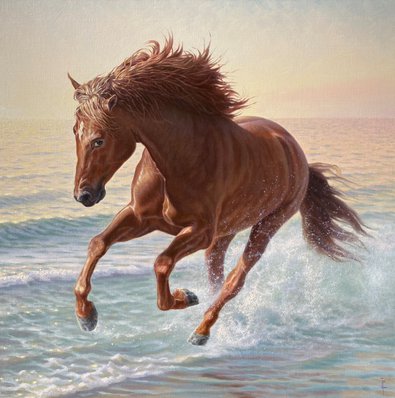 Конь. Свобода (2022, х.м., 90x90, арт. 105.3) - 68 000 ₽