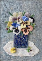 Натюрморт с букетом анюток (год не указан, мозаика, 44x34, арт. 30к4) - 30 000 ₽
