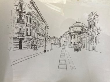 Скетч (эскиз) (год не указан, бумага,линер, 30x40, арт. 26К.021) - 1 700 ₽