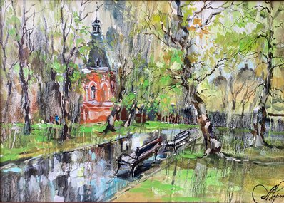 Парк у Покровского монастыря (2018, х.м., 50x70, арт. 01.40) - 34 000 ₽
