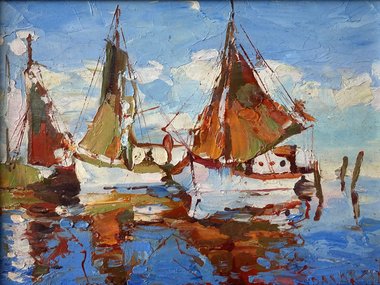 Лодки (2019, орг.м., 17x24, арт. 904) - 4 300 ₽