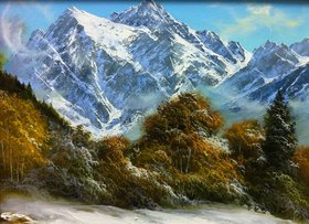 Первый снег в Домбае (2016, х.м., 30x40, арт. 47.1) - 10 200 ₽