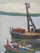 Лодки на Дону (1960, к.м., 40x30, арт. М01.18_2)