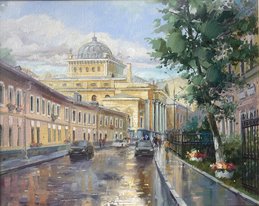 Большой Спасоглинищевский переулок (2026, х.м., 40x50, арт. 88к59) - 18 000 ₽