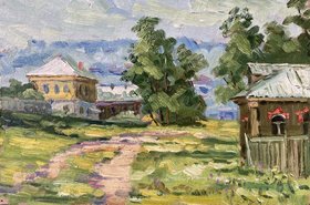 "Таруса. Тихая улочка" (2022, к.м., 20x30, арт. 81К.20) - 2 000 ₽