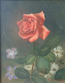 Роза (год не указан, х.м., 30x25, арт. 26.13) - 12 000 ₽