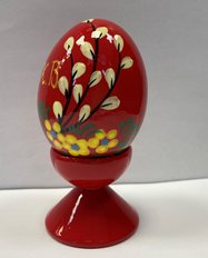 Яйцо пасхальное расписное (2023, дерево, 9x4, арт. 44пя2) - 600 ₽