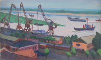 Порт Ростова на Дону (1960, к.м., 29x49, арт. М01.23)