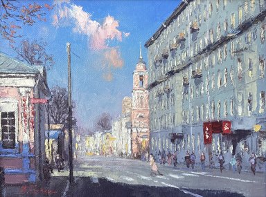 Пятницкая улица (2026, х.м., 30x40, арт. 103к.13) - 15 000 ₽