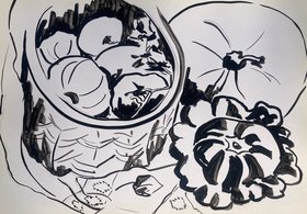 Овощи (год не указан, б тушь, 30x43, арт. 111к11) - 4 300 ₽