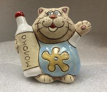 кот с молоком (2024, терракота, 8x9, арт. 12п12) - 600 ₽